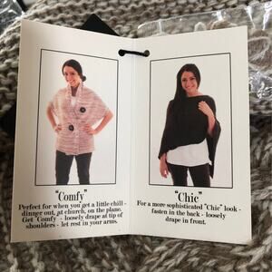 NWT Noelle Davenport Cable Wrap Shawl with large button closing OS